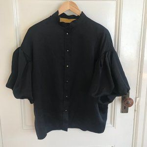 Black Lanvin silk blouse